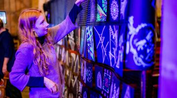 Liberty Ingham, the daughter of the artist in residence at St Mary’s Church, Petra Ingham, looks at some of the artwork that was produced during a community workshop centred on the installation by international artist Peter Snijder. 