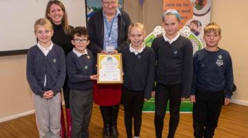 Pupils from Seton Community Primary School who achieved the gold award.