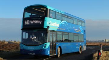 A coastliner double decker bus