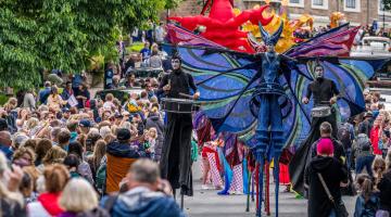 Carnival, which takes place in Harrogate and celebrates the diversity, costumes, colours, sounds and flavours from the four corners of the world. (Picture credit: Harrogate International Festivals)