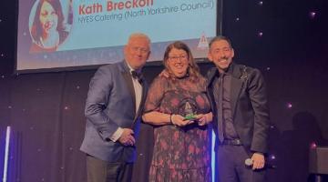 Kath Breckon receiving her award