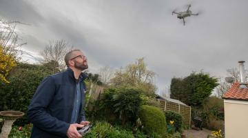 Alex Brown with a drone