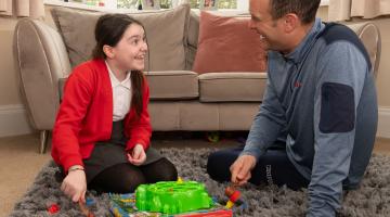 Inspirational Service Child of the Year Lyla O’Donovan with her father, Paul. 