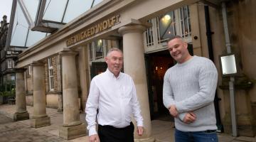 Cllr Mark Crane (left) with the owner of the Wicked Wolf bar and restaurant, Kevin Spencer, who hopes the venue can boost Harrogate’s local economy.