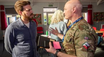Steve Anwar from the Sapien Studio discusses the Catterick project with Warrant Officer John Reynolds, Military Housing Liaison Officer for the North, who is based at Catterick Garrison.
