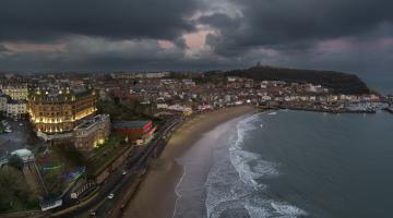 A view of Scarborough South Bay at night