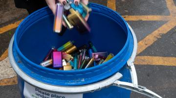 Residents can dispose of their used vapes responsibly at all 20 household waste recycling centres. 