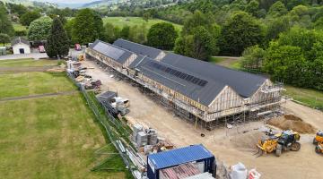 A view of building work at Bewerley Park