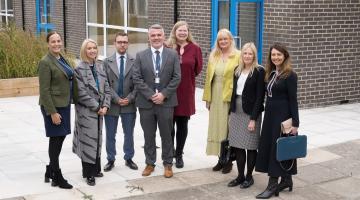 (from left) North Yorkshire Council’s assistant director for inclusion, Amanda Fielding, Emma Sullivan, from the Lighthouse Learning Trust, Jordan Ingram from the Department for Education, North Yorkshire Council’s head of SEND strategic planning resources Chris Reynolds, Joanne Finney from the Department for Education, (DfE), Cllr Annabel Wilkinson, Katherine Atkinson and Katie Parlett from the Lighthouse Learning Trust.