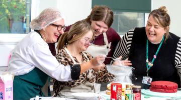 The Post-16 Brooklands School in Broughton Road offers places for students aged 16 to 19 in refurbished classrooms and work-related learning areas. (From left): Ewelina Kowal, the school’s catering instructor; pupils Connie Hartford and Sophie Mulliner and the school’s assistant headteacher, Samantha Emmott. 