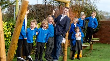Ben McAuley with Children