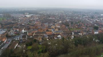 An aerial view of Selby