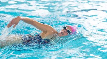 A customer using the swimming pool at an Active North Yorkshire site. 