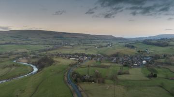 An aerial view of Bainbridge