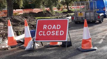 Road closed sign