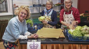 Lindsay Wrightson, Jan Anderson and Rosemary Miller of Malton Free Fridge, sorting food that would have otherwise gone to waste. 