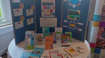 A selection of titles from a new bespoke book collection appealing to either those in business or anybody looking to set one up. It was displayed at last week’s event. 