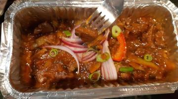 Tray of ostrich curry