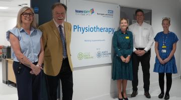From left, ANY health and wellbeing service manager Joanne Bogan, Cllr Simon Myers, the director of nursing, midwifery and allied health professionals at the Harrogate and District NHS Foundation Trust (HDFT) Breeda Columb, ANY strategic development manager Chris Mason, and the operational director for planned surgical and children’s care directorate at HDFT Sam Layfield.
