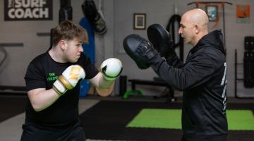 Warren and Andy boxing