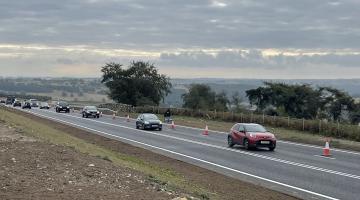 Traffic is pictured travelling along the new stretch of the A59 at Kex Gill today (Tuesday, August 25). The route is seen as one of the most strategically important highways in the country linking the east and west of England.