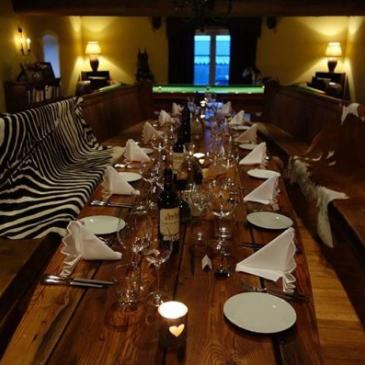 A table laid in The Granary at Maidensworth Farm.
