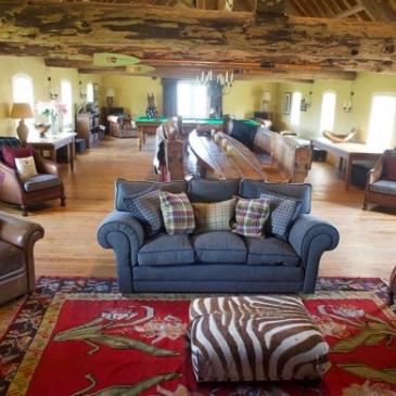 A photo of The Granary from the inside at Maidensworth Farm.