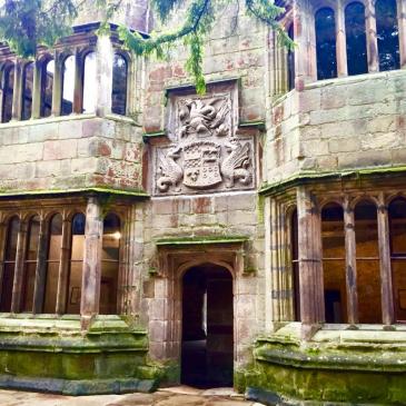 The ornate entrance to Skipton Castle.