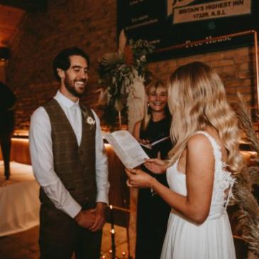 A couple about to be wed at the Tan Hill Inn.
