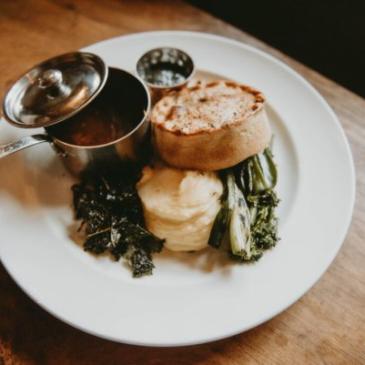 A plate of food that you might choose for your wedding day at the Tan Hill Inn.