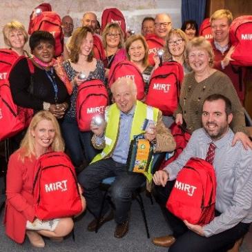 MIRT volunteers with their kit bags.