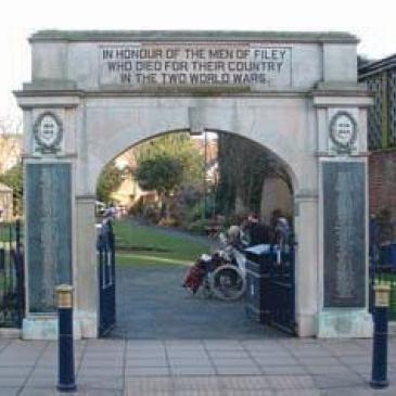 Entrance to the memorial gardens in Filey.