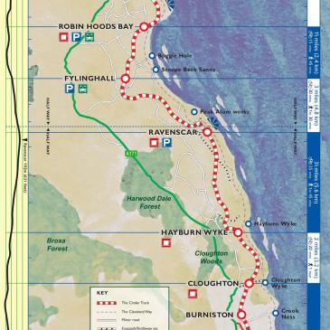 Map of the Cinder Track from Scarborough to Whitby