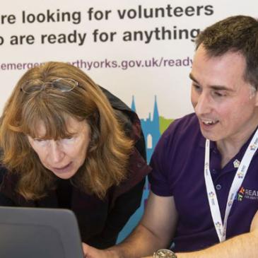 Volunteer signing up at Ready for anything volunteer recruitment campaign launch