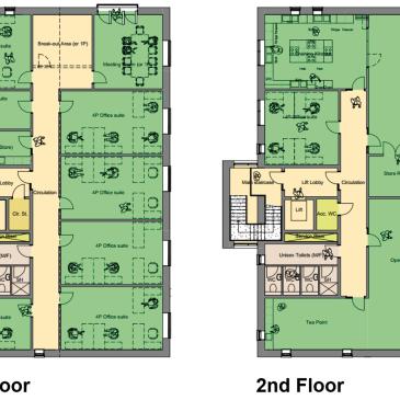 Community building first and second floor plans