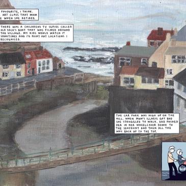 Painting of Staithes village