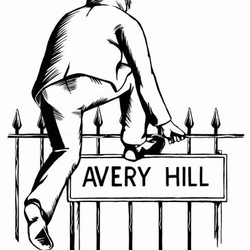 Man climbing over a railing