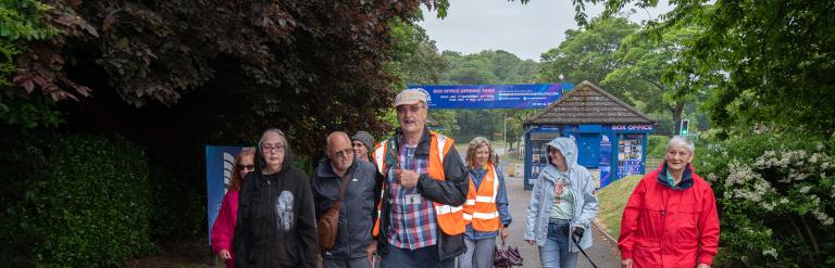 Alistair Wilson and a group walking