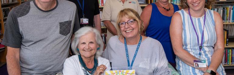 A group of people in Eastfield library