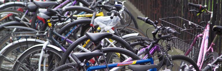 Bikes on rack