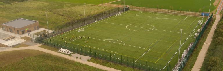 An areal view of Sowerby Sports village 