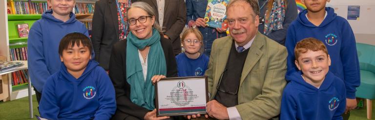 A group with the library of sanctuary award