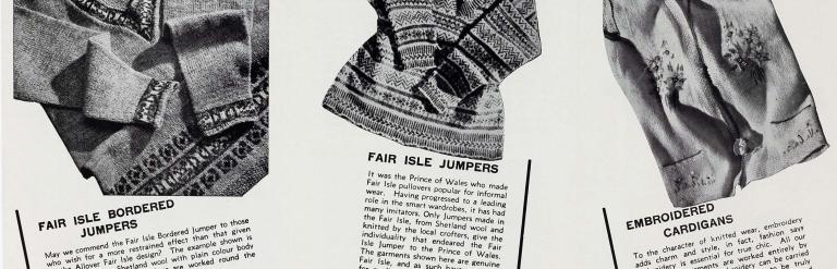 A Kays of Shetland knitwear brochure from the archive of the Furness family of Otterington Hall. The date is unknown, but probably mid-20th century.