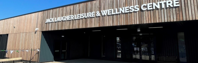 A view of the front entrance of the Ripon Leisure and Wellbeing Hub - The Jack Laugher Centre