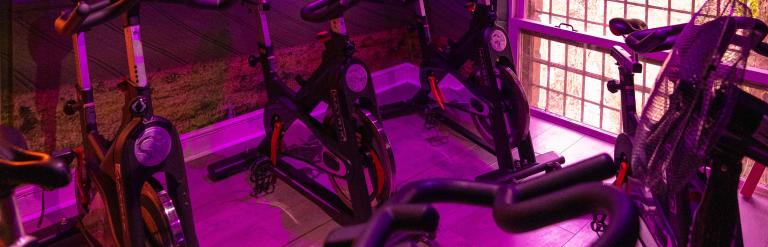 Exercise bikes at Richmond Leisure and Wellbeing Hub ready for a spin class.