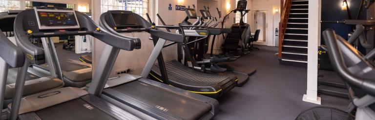 The gym at Richmond Leisure and Wellbeing Hub including exercise bikes and treadmills.