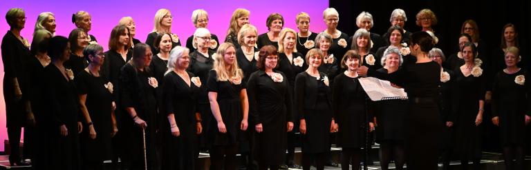 Photo of a choir performing on stage