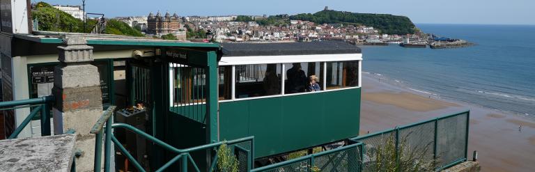 Scarborough Spa Lift on a sunny day