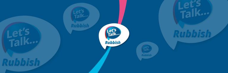 The Let's Talk Rubbish logo over a scenic picture of green fields in North Yorkshire