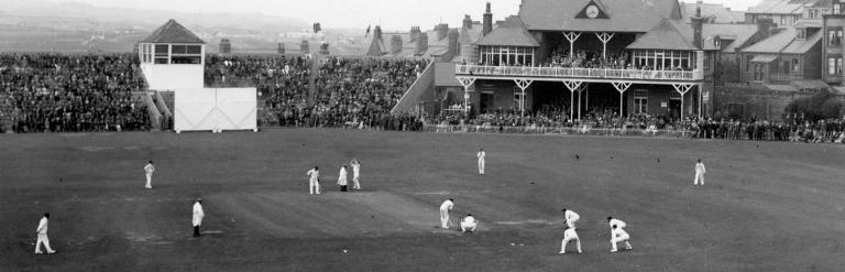 Black and white photo of Scarborough Cricket Club Ground in 1926